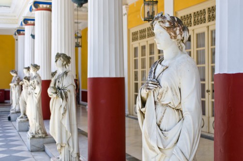 Peristyle of the Muses' of Achilleion (in Corfu, Greece)