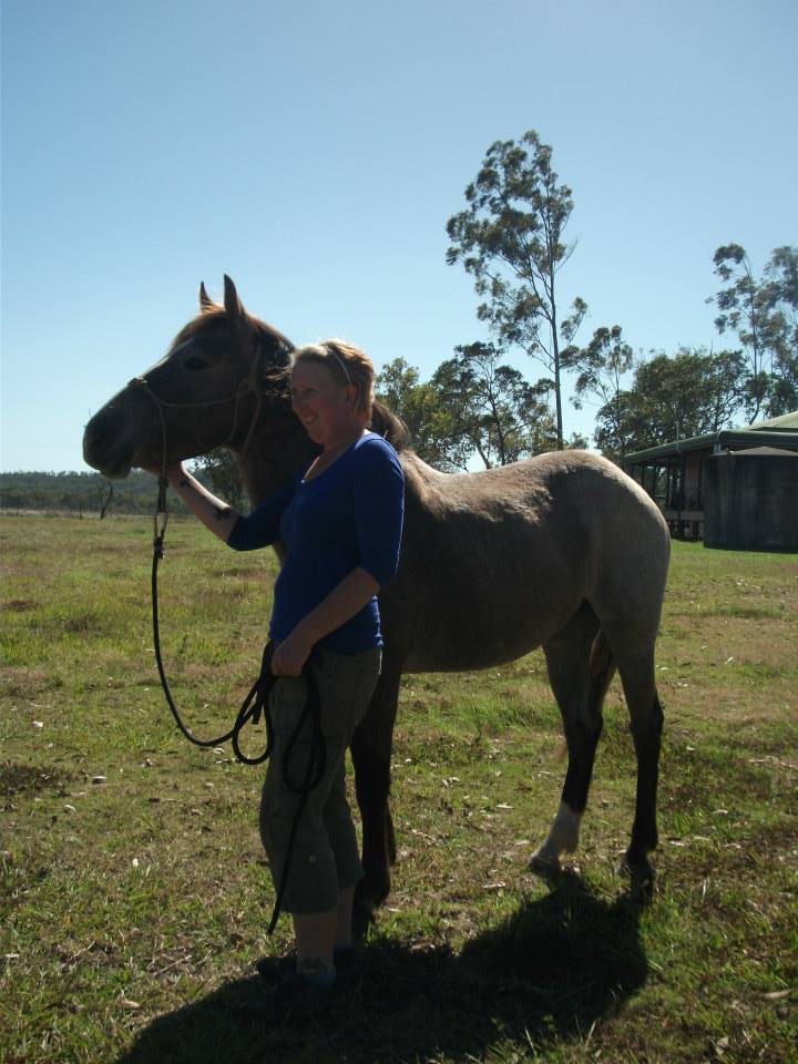 Sarah with mare in OZ