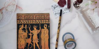 Uncover the Hidden Stories of Ancient Greek Pottery with Our Gathering of Deities Softcover Design!